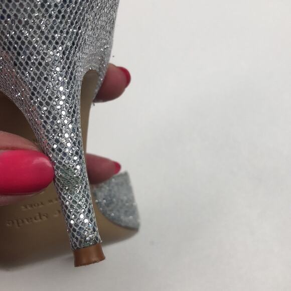 Kate Spade Silver glitter Heels size 9 - Picture 8 of 9